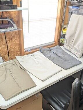 Lot Of 4 Men's (36x29)Chino & Khaki Pants — Beige, Light Khaki, and Gray